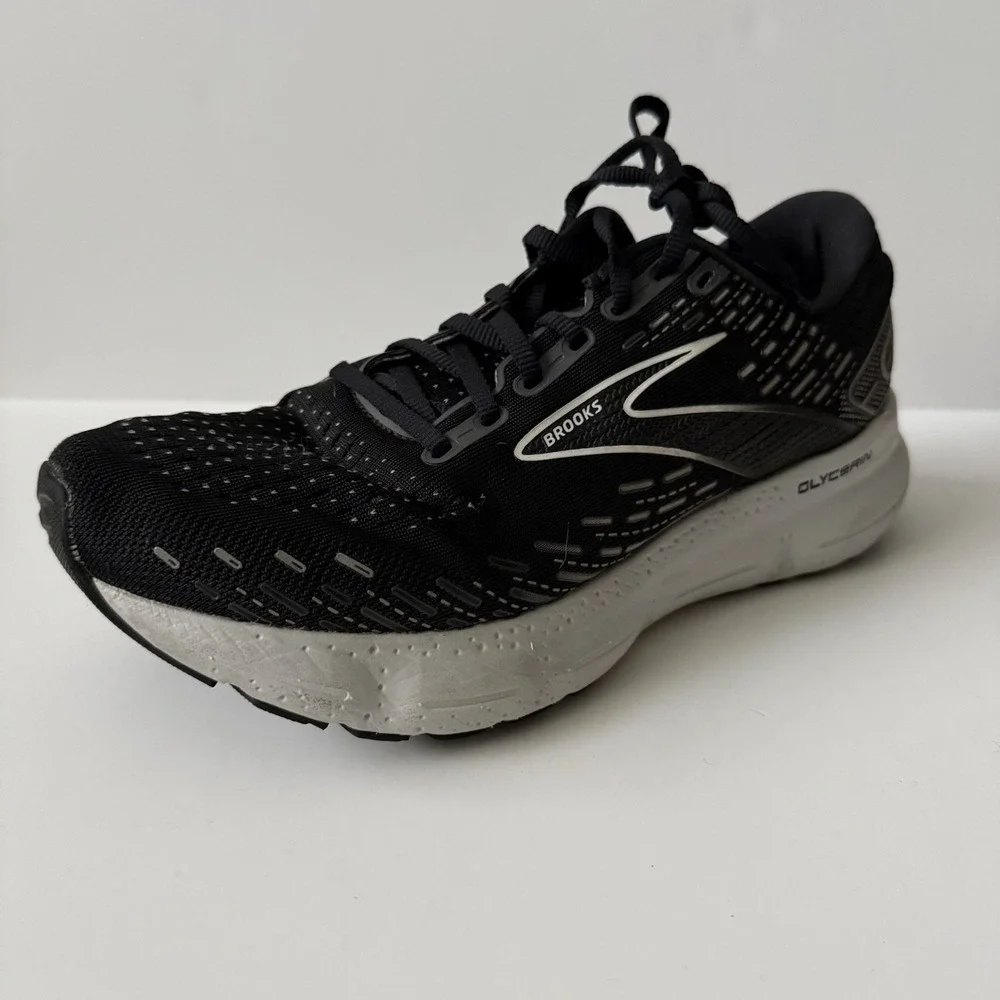 Brooks Glycerin 20 Mens Size 8.5 Wide Blk/White Road Running Shoe-LEFT Shoe ONLY